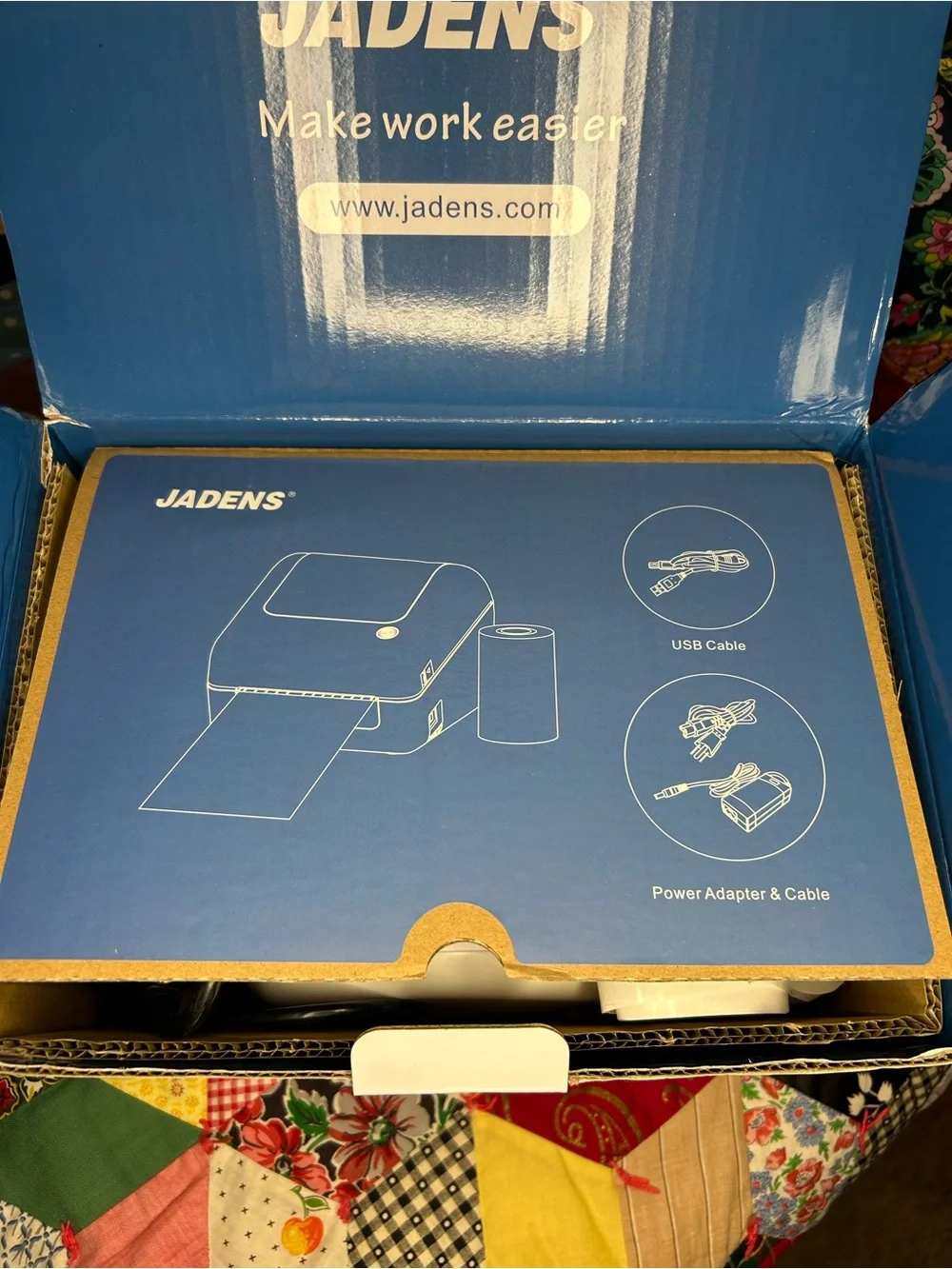 Jade White Compact Device with Black Screen and Blue Button